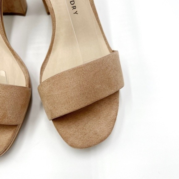 Chinese Laundry‎ Womens Dark Nude Faux Vegan Suede Block Heels Sandals Shoes 7.5 - Picture 4 of 15